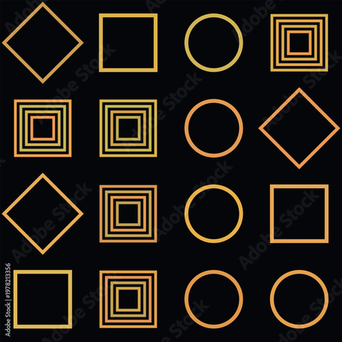 Collection of yellow and orange geometric shapes