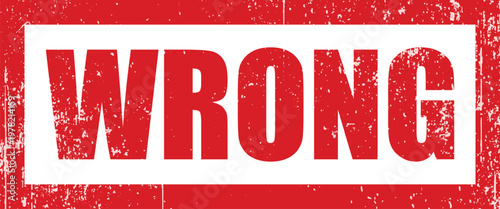 Wrong red stamp on transparent background, incorrect sign for rejection.