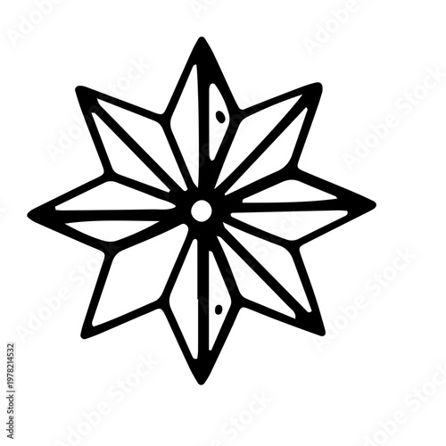 Hand Drawn Eight Pointed Star