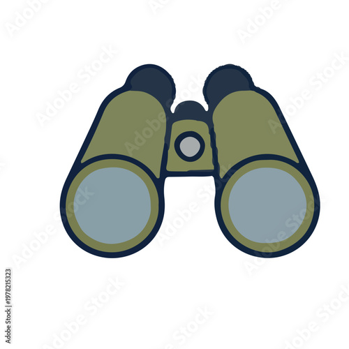 Outdoor exploration binoculars flat design