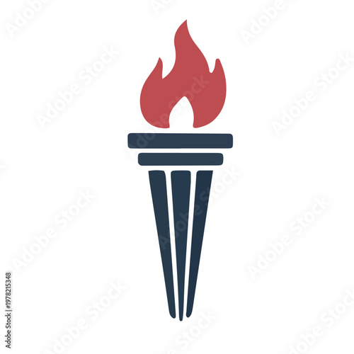Flat Design Torch Flame Icon
