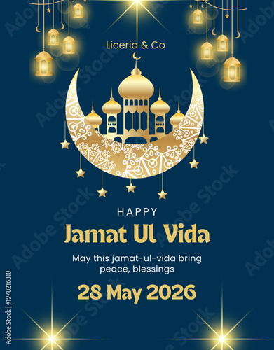 Eid Mubarak greeting card with festive decoration, ornaments, and seasonal design in a joyful holiday style