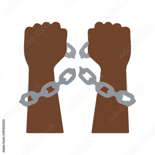 Black Hands Breaking Chains Freedom