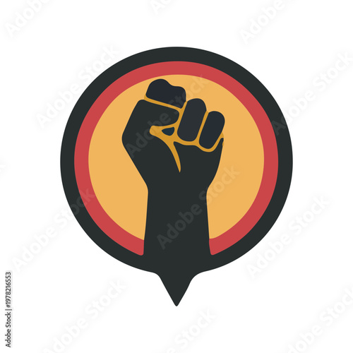 Raised fist social justice symbol