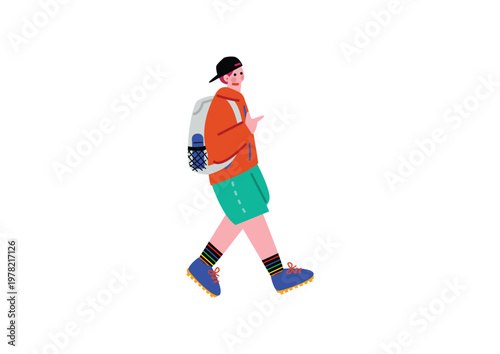 アウトドア好きの男性のイラスト