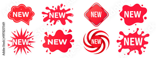 Set of Collection New Arrival Promo Stickers