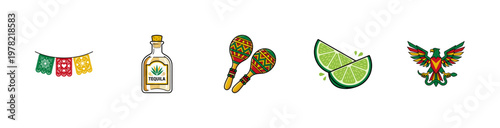 Mexican Fiesta Holiday Vector Asset Sheet