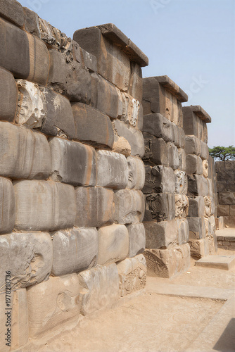 Ancient stone walls of Great Zimbabwe ruins