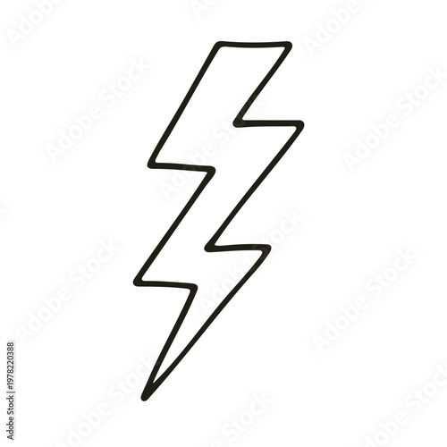 A minimalist vector graphic of a lightning bolt icon in a simple line art style
