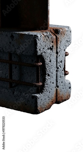 Concrete Structure with Metal Reinforcement Details.