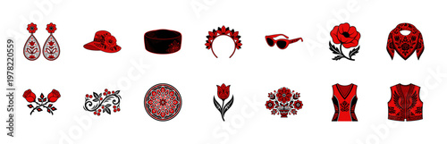 Folk Fashion and Floral Asset Set