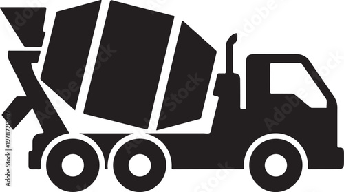 Cement mixer truck with rotating drum for mixing concrete on construction sites daily