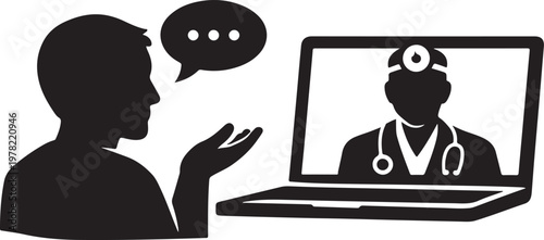 Telemedicine consultation with doctor and person