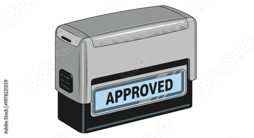 Rubber Stamp with Approved Text, Official Validation Seal
