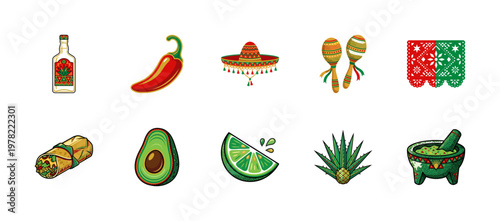 Mexican Holiday Festive Cultural Elements