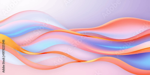 Abstract colorful background featuring fluid vector waves and curved lines in a vibrant rainbow pattern for a modern motion design illustration