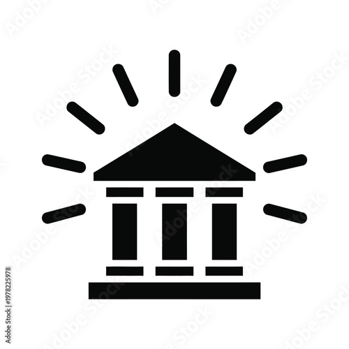 Government Building Pillar Icon Symbol Commercial