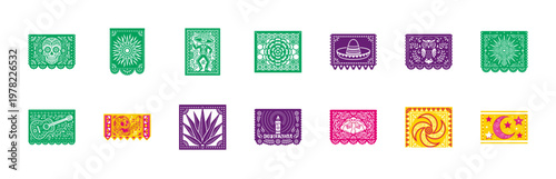 Mexican Folk Art Festive Banner Ornaments