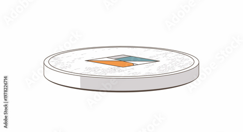 Silver Coin with Geometric Design on Textured