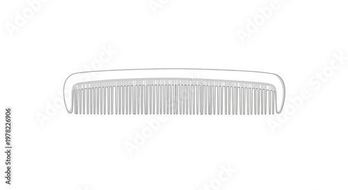 Silver Metal Comb Isolated on White Background, Hair Care Tool