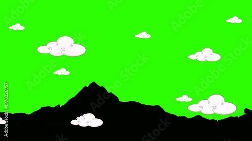 Mountain Sky Clouds Green Screen 4k video