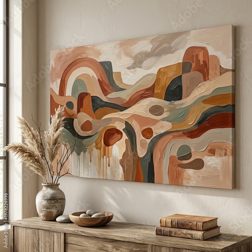boho  abstract shapes neutral desert 