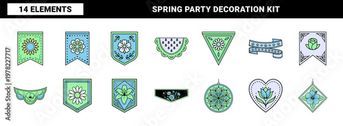Pastel Floral Bunting and Garden Banner Kit
