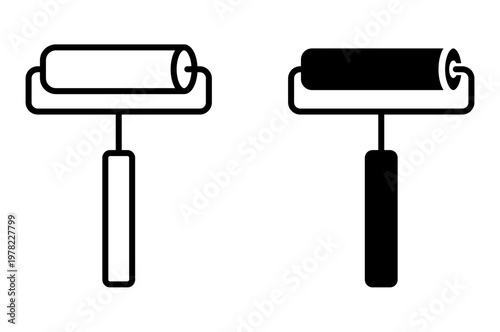 Paint Roller Icon. Painting Tool and Home Renovation Concept