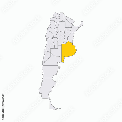 Argentina Map With Highlighted Buenos Aires Province
