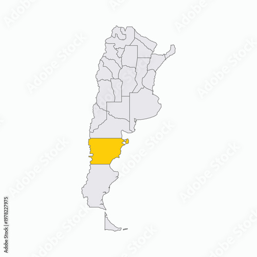 Argentina Map With Highlighted Chubut Province