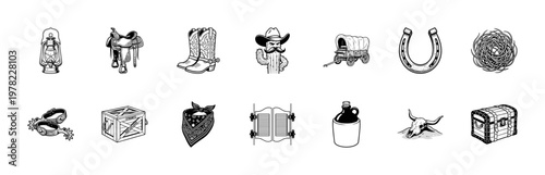 Wild West Cowboy Outlaw Vector Asset Kit