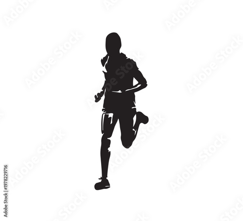 Silhouette of a runner in motion, capturing the athleticism and dynamism of a person engaged in the sport of running, perfect for sports and fitness content