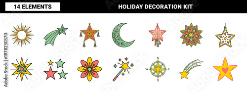 Traditional Festive Star Lantern Asset Sheet