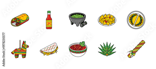 Mexican Culinary and Cultural Vector Set