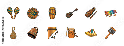 Latin Folk Music Percussion Instrument Set