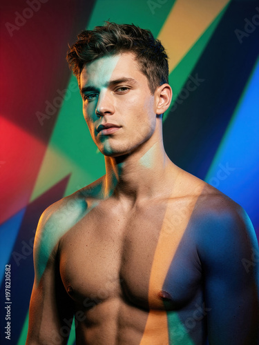 Vibrant Studio Model Portrait