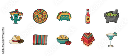 Mexican Fiesta Culture and Celebration Set