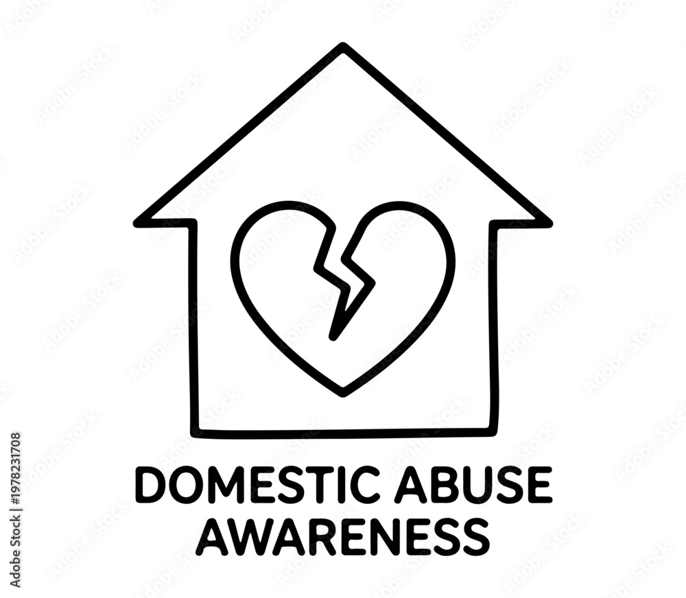 Fototapeta premium simple domestic abuse line art vector illustration on white background