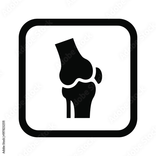 Knee Joint Bone Icon Medical Health Diagram