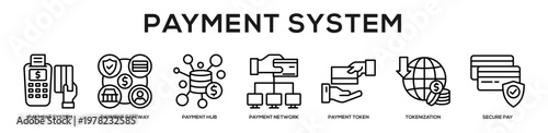 Payment System web banner icon illustration concept