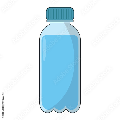 Plastic Water Bottle Flat Vector Illustration
