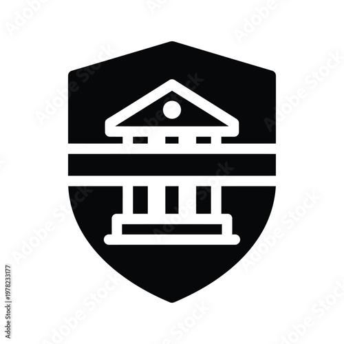 Court Building Shield Security Concept
