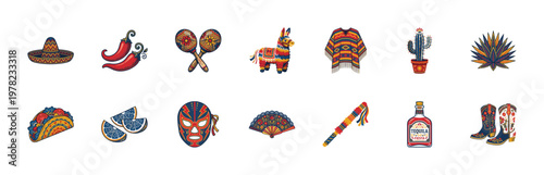 Mexican Fiesta Folk Art Cultural Elements