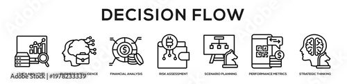 Decision Flow web banner icon illustration concept