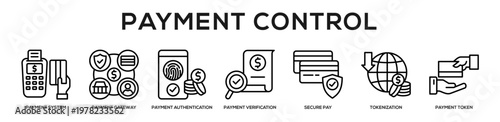 Payment Control web banner icon illustration concept