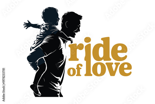 Fathers day ride of love celebrating dad with a heartwarming silhouette