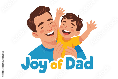 Joyful fathers day dad lifting son celebrating family and love