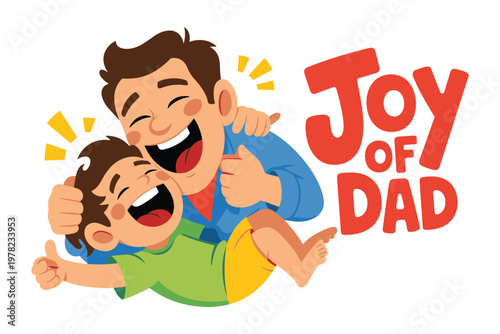 Joyful fathers day celebrating the loving bond between dad and son