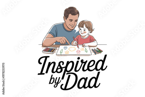 Celebrating fathers day a heartwarming illustration of dad and child bonding