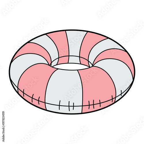 Swimming circle, lifebuoy. Isolated vector illustration. Ideal for summer beach projects